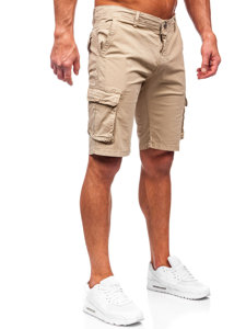 Pantalón corto de tela cargo para hombre camel Bolf J707