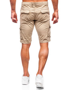 Pantalón corto de tela cargo para hombre camel Bolf J707