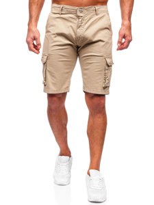 Pantalón corto de tela cargo para hombre camel Bolf J707