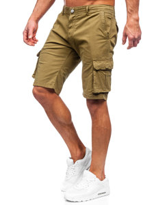 Pantalón corto de tela cargo para hombre caqui Bolf J707