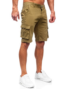 Pantalón corto de tela cargo para hombre caqui Bolf J707