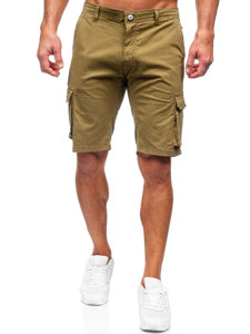 Pantalón corto de tela cargo para hombre caqui Bolf J707