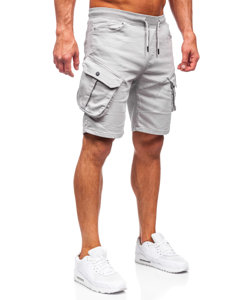 Pantalón corto de tela cargo para hombre gris Bolf 384K