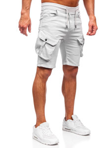 Pantalón corto de tela cargo para hombre gris claro Bolf 384K