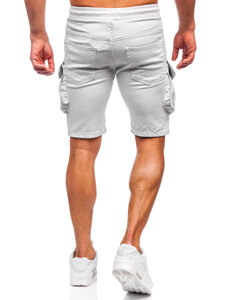 Pantalón corto de tela cargo para hombre gris claro Bolf 384K