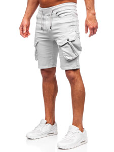 Pantalón corto de tela cargo para hombre gris claro Bolf 384K