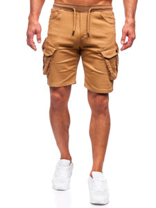 Pantalón corto de tela cargo para hombre marrón Bolf 384K