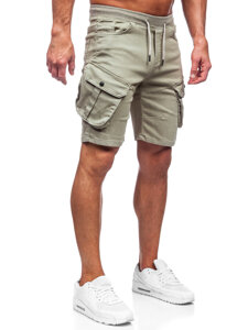 Pantalón corto de tela cargo para hombre verde claro Bolf 384K