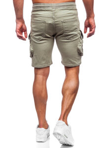 Pantalón corto de tela cargo para hombre verde claro Bolf 384K