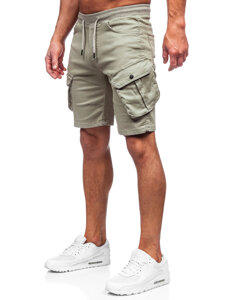 Pantalón corto de tela cargo para hombre verde claro Bolf 384K