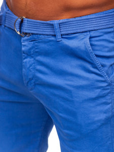 Pantalón corto de tela con cinturón para hombre indigo Bolf 0010