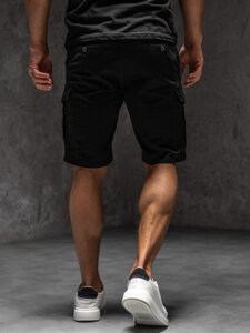 Pantalón corto de tela tipo cargo para hombre negro Bolf MP0188NA1