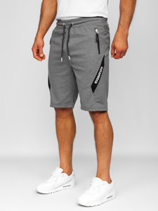 Pantalón corto deportivo para hombre gris y blanco Bolf Q3875