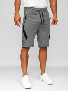 Pantalón corto deportivo para hombre gris y blanco Bolf Q3875