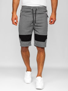 Pantalón corto deportivo para hombre gris y blanco Bolf Q3877