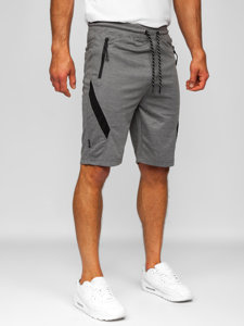 Pantalón corto deportivo para hombre gris y negro Bolf Q3875