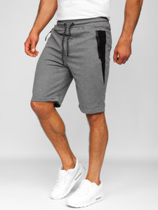 Pantalón corto deportivo para hombre gris y negro Bolf Q3876