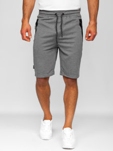 Pantalón corto deportivo para hombre gris y negro Bolf Q3876