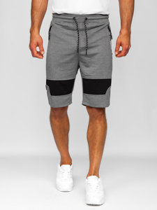 Pantalón corto deportivo para hombre gris y negro Bolf Q3877