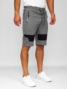 Pantalón corto deportivo para hombre gris y negro Bolf Q3877