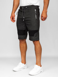 Pantalón corto deportivo para hombre negro y blanco Bolf Q3877