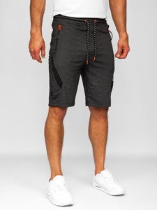 Pantalón corto deportivo para hombre negro y naranja Bolf Q3875