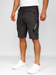 Pantalón corto deportivo para hombre negro y naranja Bolf Q3875