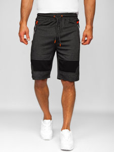 Pantalón corto deportivo para hombre negro y naranja Bolf Q3877