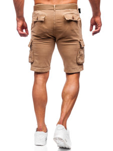 Pantalón corto tipo cargo con cinturón para hombre camel Bolf MP0109K