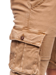 Pantalón corto tipo cargo con cinturón para hombre camel Bolf MP0109K