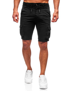 Pantalón corto tipo cargo shorts para hombre negro Bolf BB70010