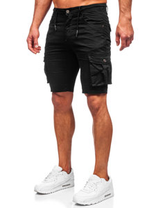 Pantalón corto tipo cargo shorts para hombre negro Bolf BB70011