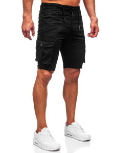 Pantalón corto tipo cargo shorts para hombre negro Bolf BB70011