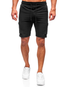 Pantalón corto tipo cargo shorts para hombre negro Bolf DC469