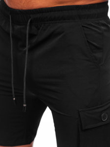 Pantalón corto tipo cargo shorts para hombre negro Bolf DC469