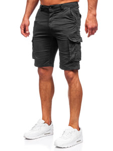 Pantalón corto tipo cargo shorts para hombre negro Bolf XX160086