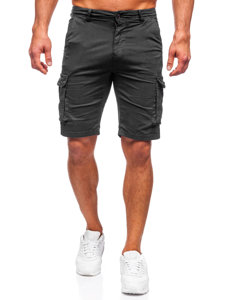 Pantalón corto tipo cargo shorts para hombre negro Bolf XX160086