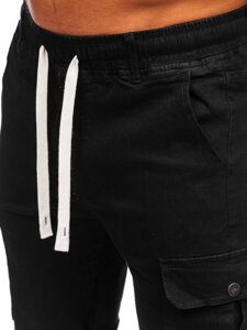 Pantalón corto vaquero cargo para hombre negro Bolf 8256