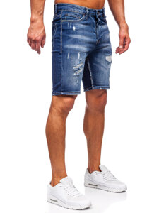 Pantalón corto vaquero para hombre azul oscuro Bolf 0368