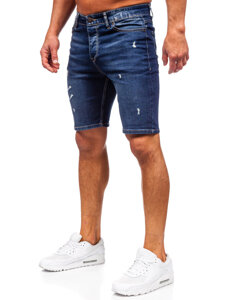 Pantalón corto vaquero para hombre azul oscuro Bolf 0438