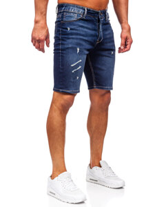 Pantalón corto vaquero para hombre azul oscuro Bolf 0438