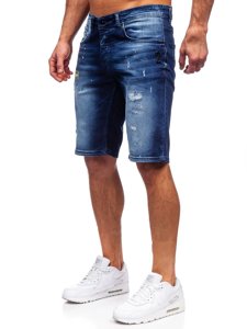 Pantalón corto vaquero para hombre color azul oscuro Bolf R3001