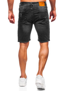 Pantalón corto vaquero para hombre negro Bolf 0389