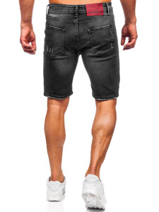 Pantalón corto vaquero para hombre negro Bolf 0393