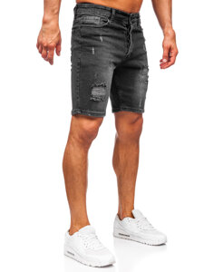 Pantalón corto vaquero para hombre negro Bolf 0491