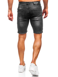 Pantalón corto vaquero para hombre negro Bolf 0491