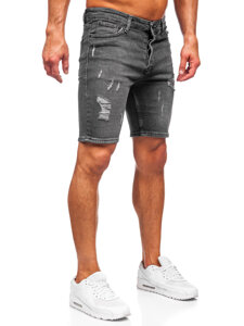 Pantalón corto vaquero para hombre negro Bolf 0525