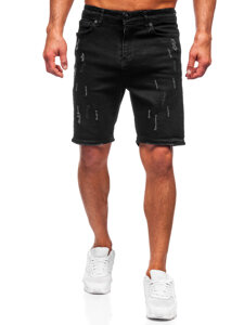 Pantalón corto vaquero para hombre negro Bolf 0621