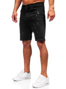 Pantalón corto vaquero para hombre negro Bolf 0621