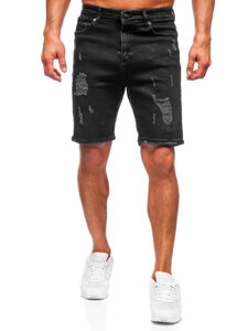 Pantalón corto vaquero para hombre negro Bolf 0626